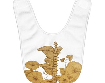 Fleece Baby Bib-with bone fungus design by JEMaginations