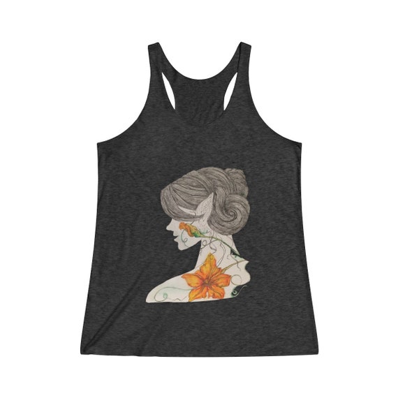 WomenS TriBlend Racerback Tank With Pumpkin Goddess