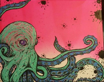 Pink Ink Octopus