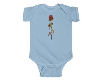 Infant Fine Jersey Bodysuit-with sunflower rosebrush design by JEMaginations