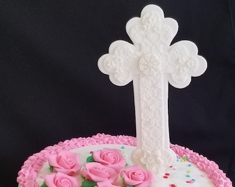 Cross Cake Topper, Communion Cake Topper, Baptism Cake Topper, Christening Cake Topper, Communion Cross, Cake White Cross, Holly Communions