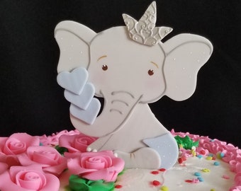 Elephant Cake Topper, Gray Pink Elephant, Elephant Baby Shower, Mommy Baby Elephant, Elephant Boy, Elephant Baby Girl, Elephant Decorations