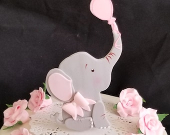 Elephant Cake Topper, Gray Pink Elephant, Elephant Baby Shower, Mommy Baby Elephant, Elephant Girl, Elephant Baby Girl, Elephant Decorations