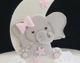 elephant girl baby shower cake