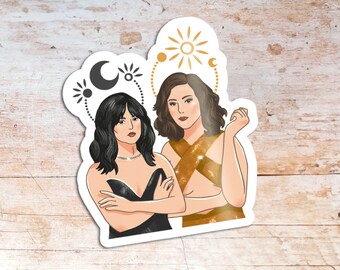 Queen Jenna Ortega and Aubrey Plaza Stickers