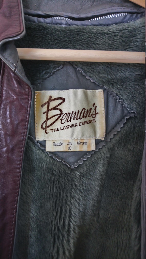 bermans leather bomber jacket
