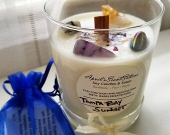 OneOfAKind Custom Crystal, Herb, Floral Soy Candles #CustomMade