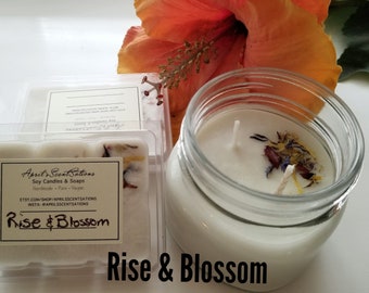 Rise & Blossom organic soy candle, melts #Floral #espresso #Tobacco