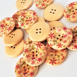 5 buttons 1&#39;&#39; wooden buttons for hats wood button for sewing for craft for DIY projects for scrapbooking wood buttons for decoration