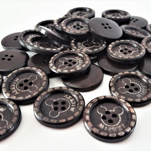 5 Wood buttons 1 inch Mickey buttons for hats wood button for headband wood button for sewing for craft for scrapbooking wood buttons image 1
