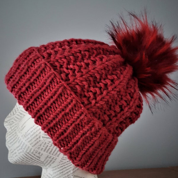 Slouchy hat PATTERN beanie hat pattern pompom hat pattern slouchy beanie winter hat pattern winter hat pattern for woman winter hat for her
