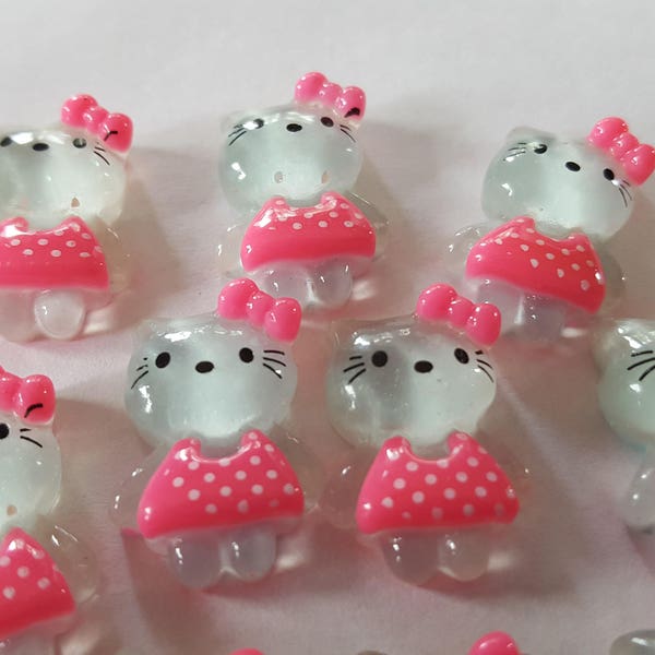 10 boutons en résine 20mm en forme de chat SANS TROU artisanat collage projets DIY scrapbooking