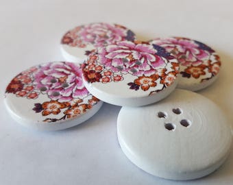 Wood buttons (5) 1,25'' for hats big wood button for craft for headband wood buttons wood buttons for sewing DIY project sewing scrapbooking