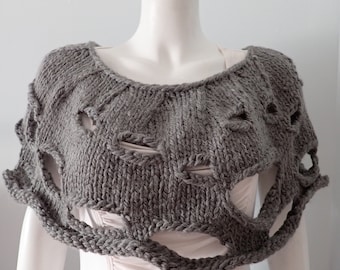 Shoulder cover capelet handmade knit gift for women for her knitted shoulder cover for her alpaca gift idea ready to ship 9005
