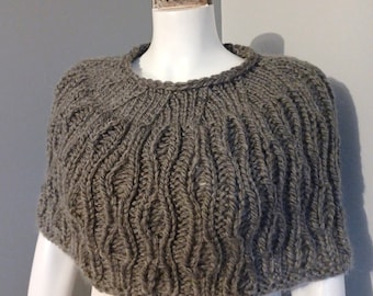 Handmade knit alpaca capelet shoulder cover for woman gift for her gift shoulder cover accessory ready to send 23009