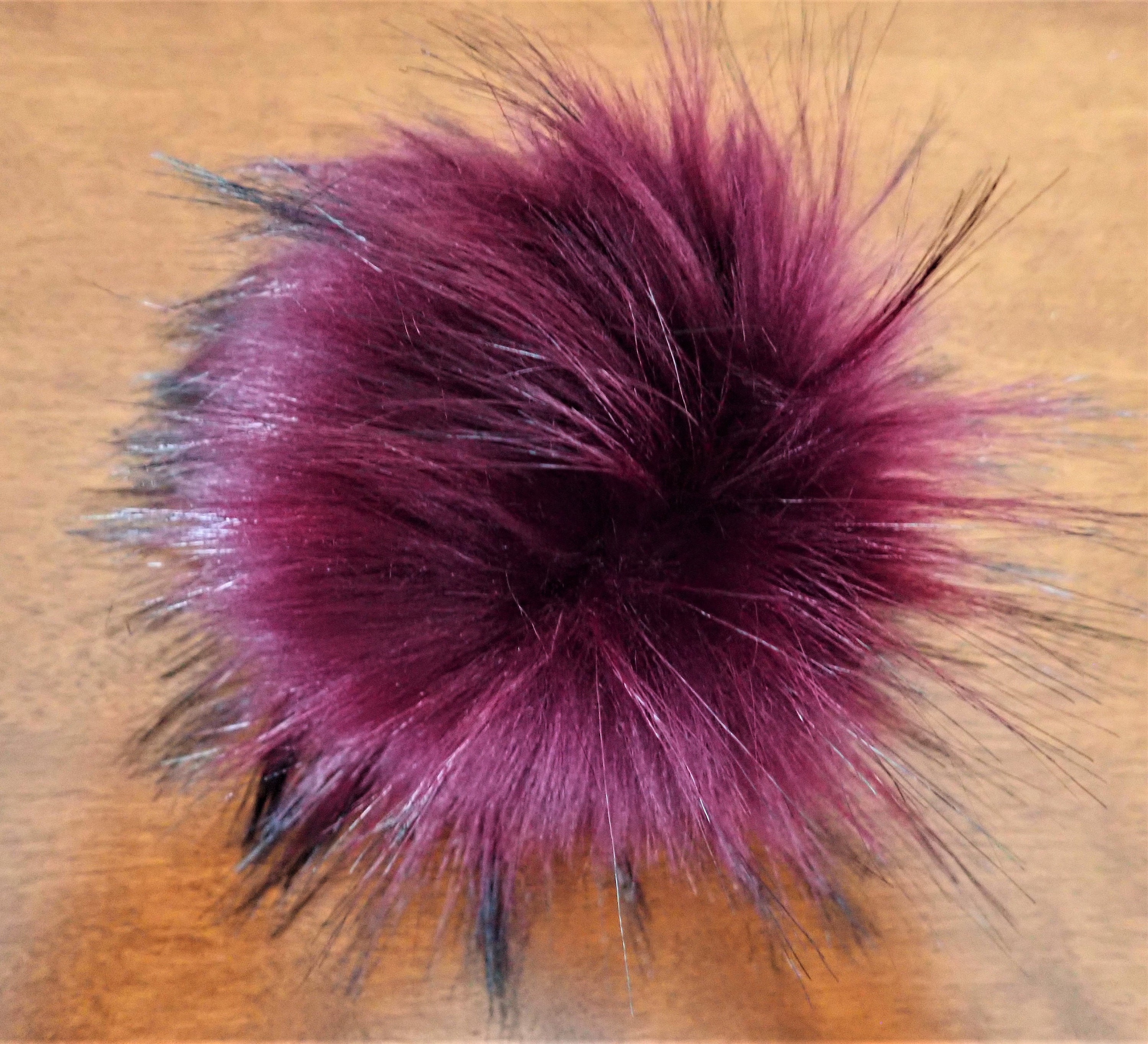 Pompon Fausse Fourrure 13-15cm - Rose - Les Tissus