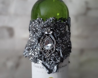 Paverpol wine bottle decoration hostess gift recycled items  ready to ship