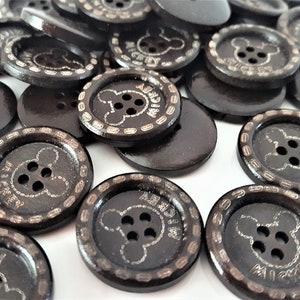 5 Wood buttons 1 inch Mickey buttons for hats wood button for headband wood button for sewing for craft for scrapbooking wood buttons image 5