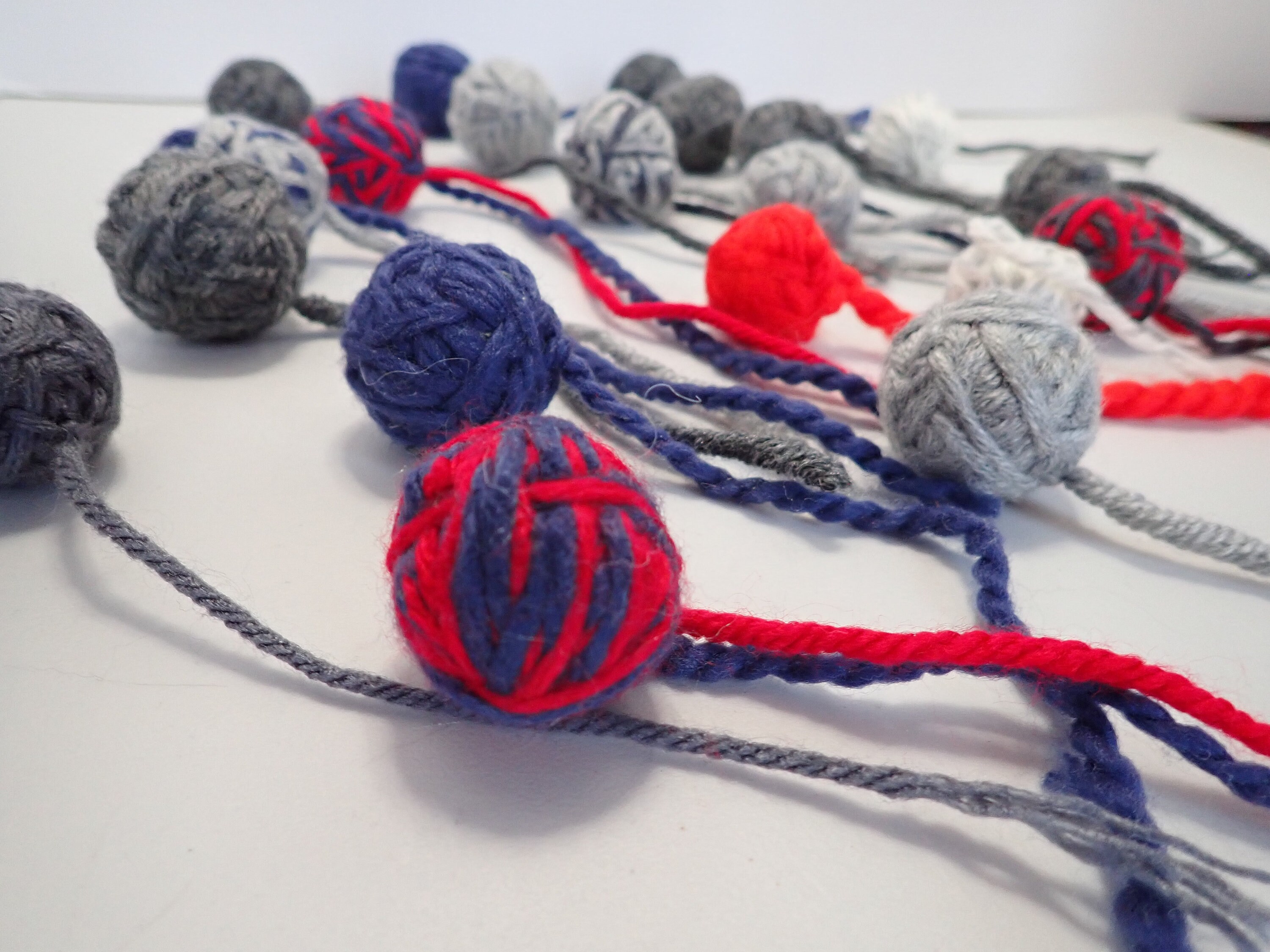 Cat toy pom poms with tail cat toy yarn recycled cat toy Etsy