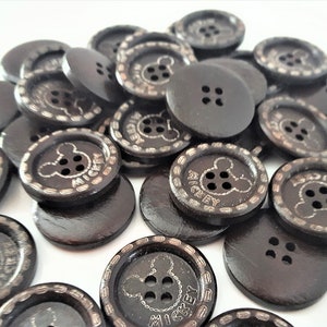 5 Wood buttons 1 inch Mickey buttons for hats wood button for headband wood button for sewing for craft for scrapbooking wood buttons image 4