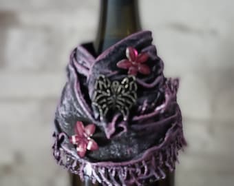 Paverpol wine bottle decoration hostess gift recycled items  ready to ship
