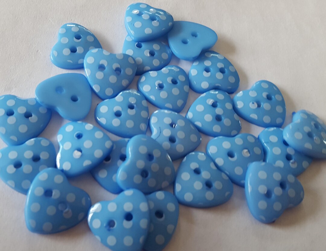 25 Resin Hearth Shape Buttons 1/2'' - 2 Holes Heart Shape Buttons for ...