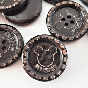 5 Wood buttons 1 inch Mickey buttons for hats wood button for headband wood button for sewing for craft for scrapbooking wood buttons image 6