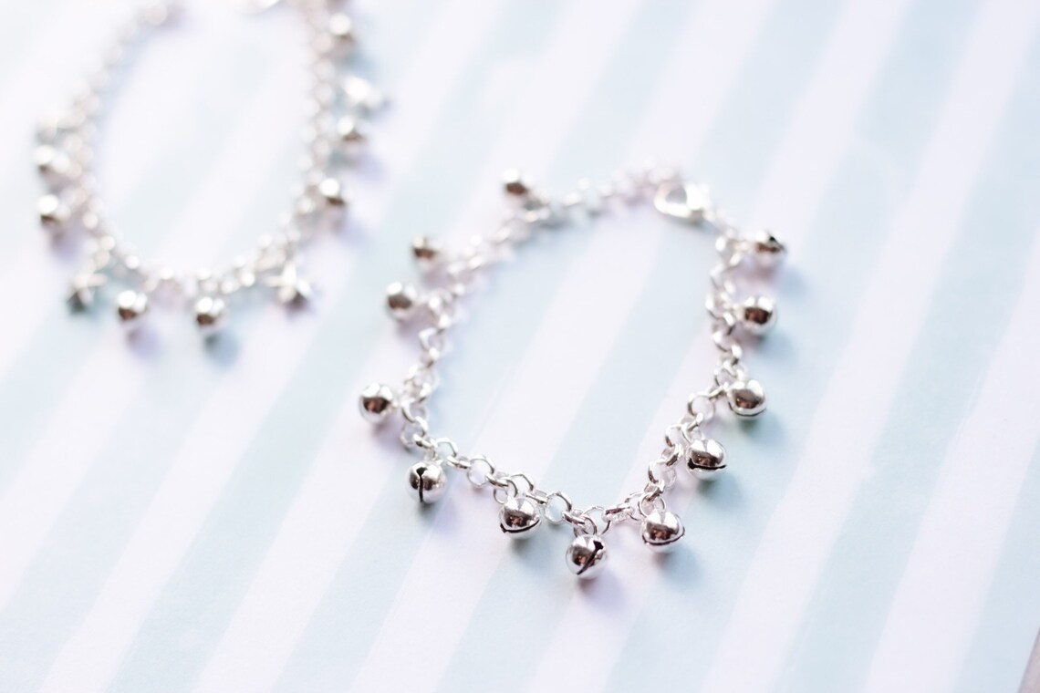 Baby Anklet With Bells Silver Jingle Bell Bracelet First Etsy