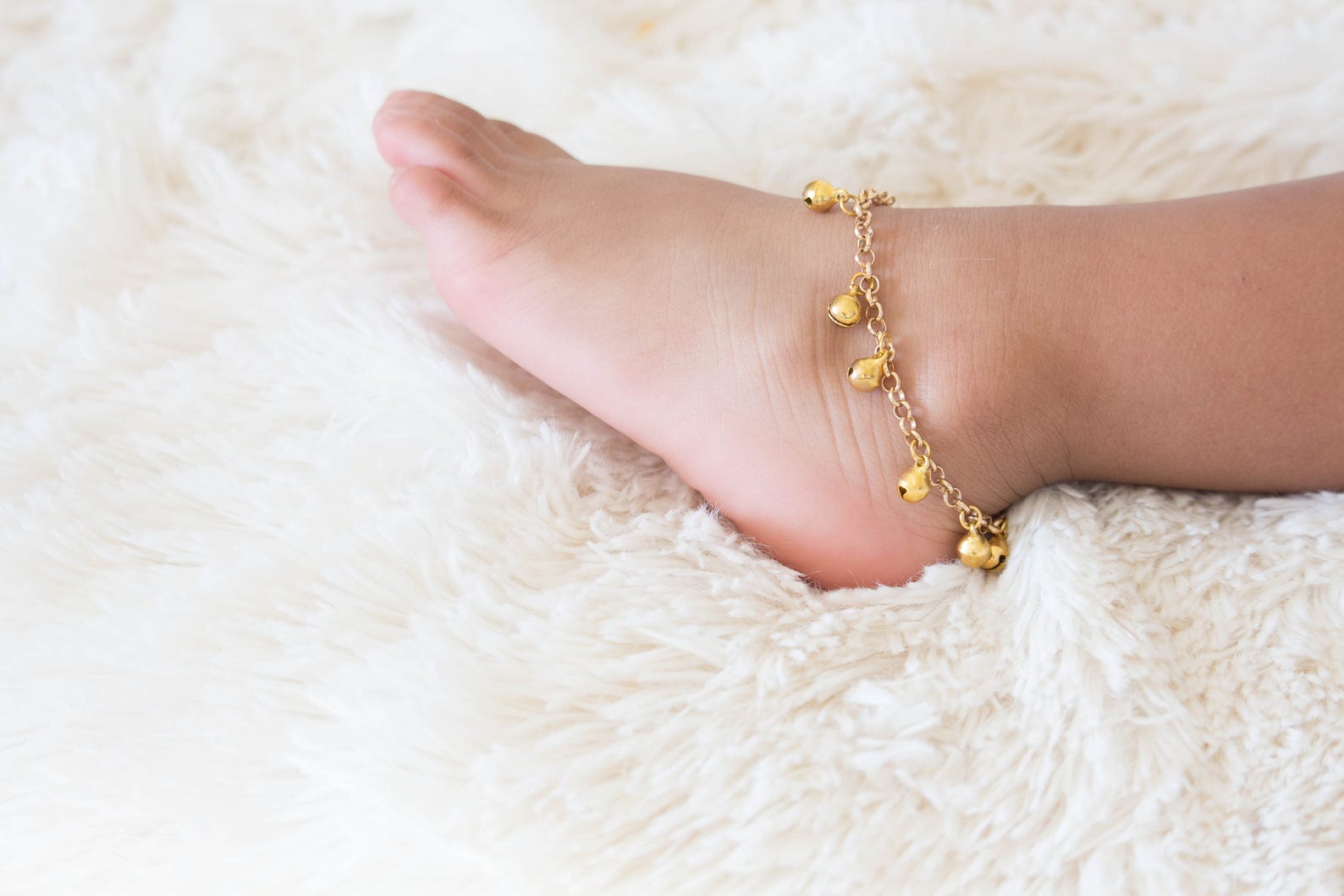 Baby Anklet Gold Ankle Bracelet First Birthday Girl New Etsy