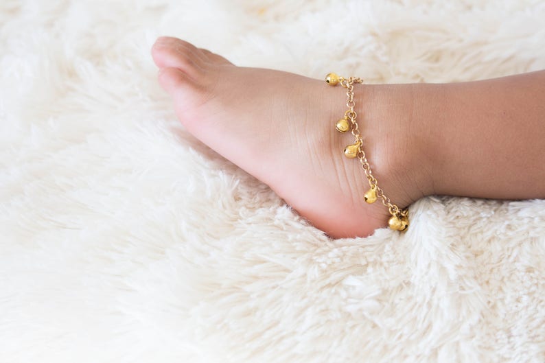 Baby Anklet Gold Ankle Bracelet First Birthday Girl New Etsy