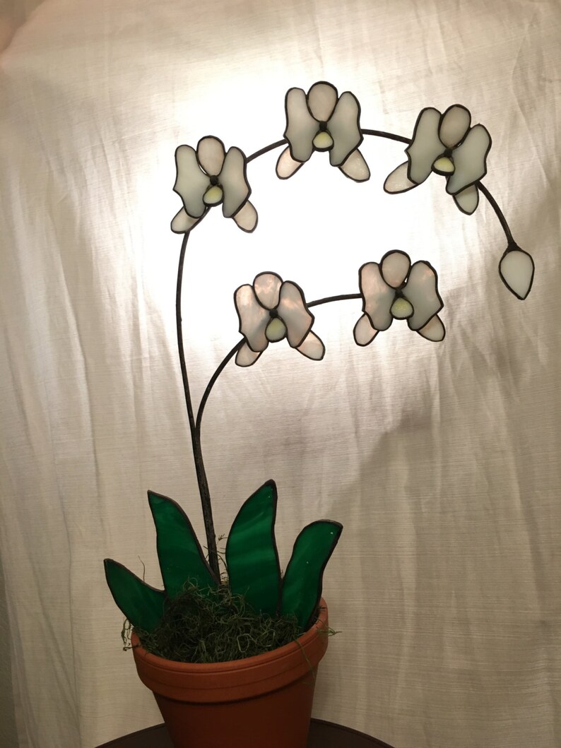 3D Stained Glass Orchid | Etsy