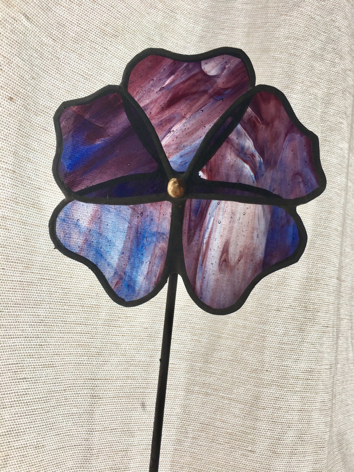 Stained glass pansy Etsy