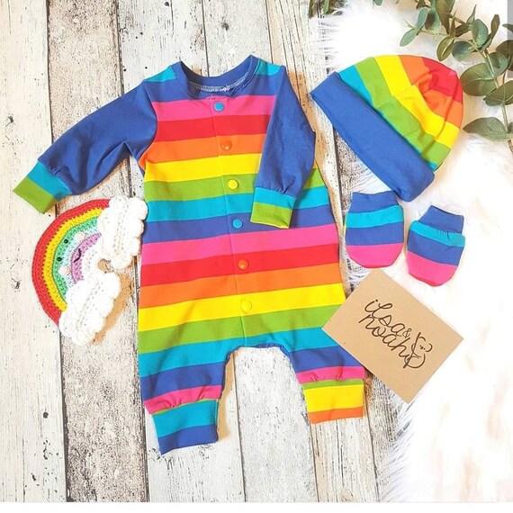 boots rainbow sleepsuit