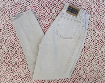 Vintage 90s Y2K Tan Beige Jeans Bongo > 28x29 28 Waist Size 11 > Made in USA 100% Cotton Normcore High Waisted Straight Leg Y2K Hip Hop