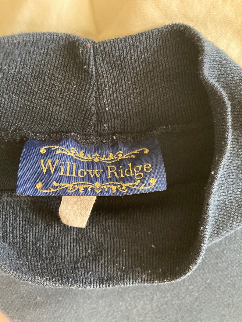 Download Vintage 90s Blue Mock Neck Tee T-shirt Long Sleeve Navy | Etsy