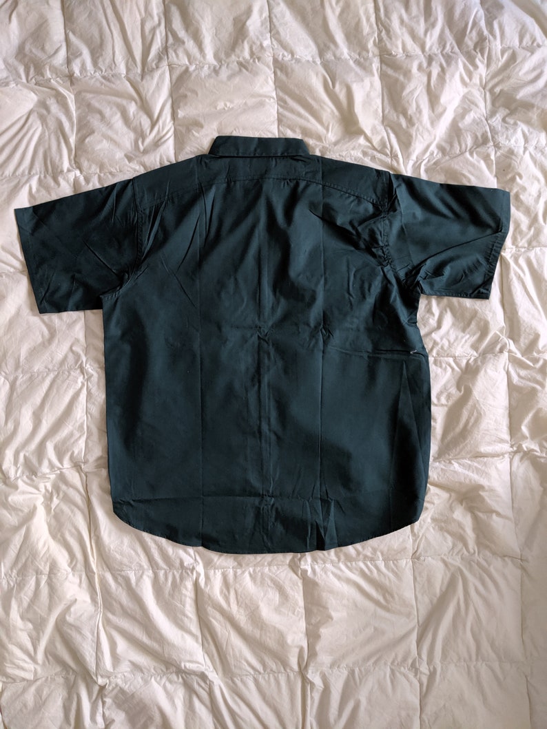 Vintage 70s Green Work Shirt Big Yank Deadstock Large Union Made in USA New With Tags