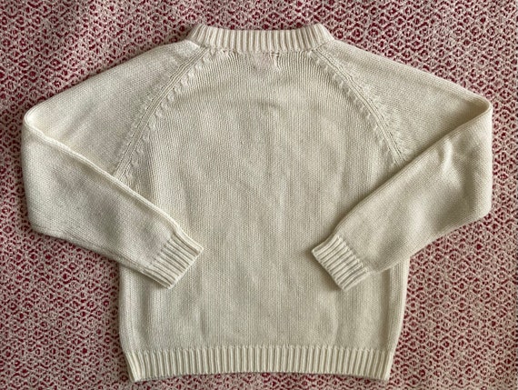 Vintage 70s 80s Beige Sweater Cableknit Fisherman… - image 7