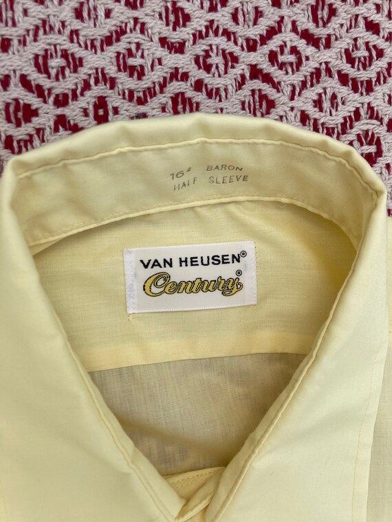 Vintage 70s Shirt Yellow Banana Short Sleeve Butt… - image 2