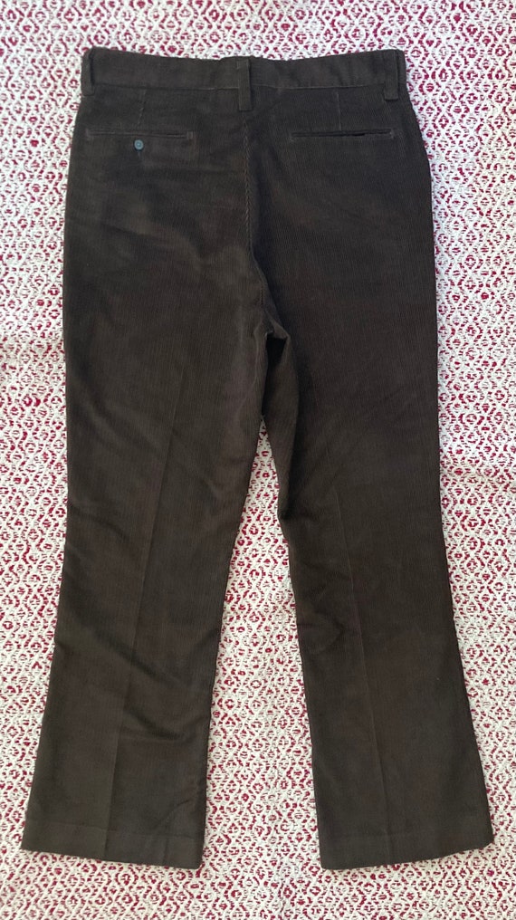 Vintage 70s Farah Corduroy Pants Brown Bootcut Fl… - image 3