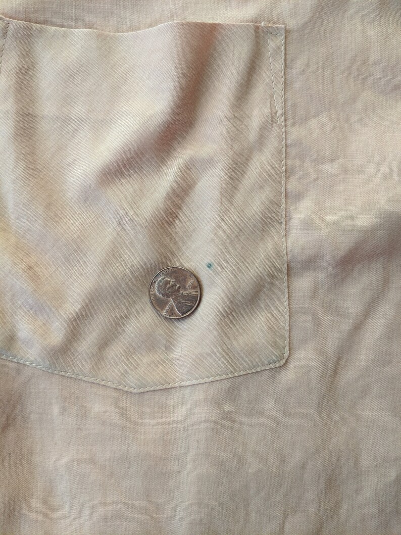 Vintage 70s Orange Shirt Van Heusen Button Down Medium Small Short Sleeve Button Up Super Soft