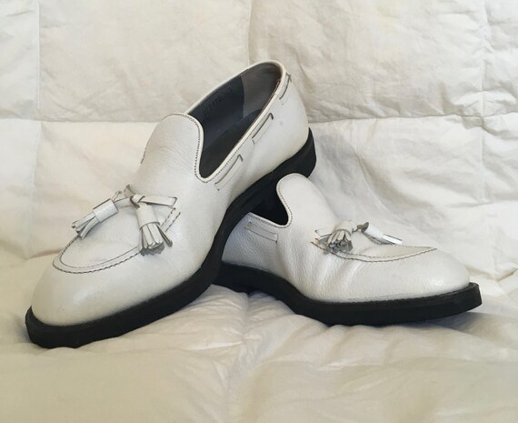 white tassel loafers