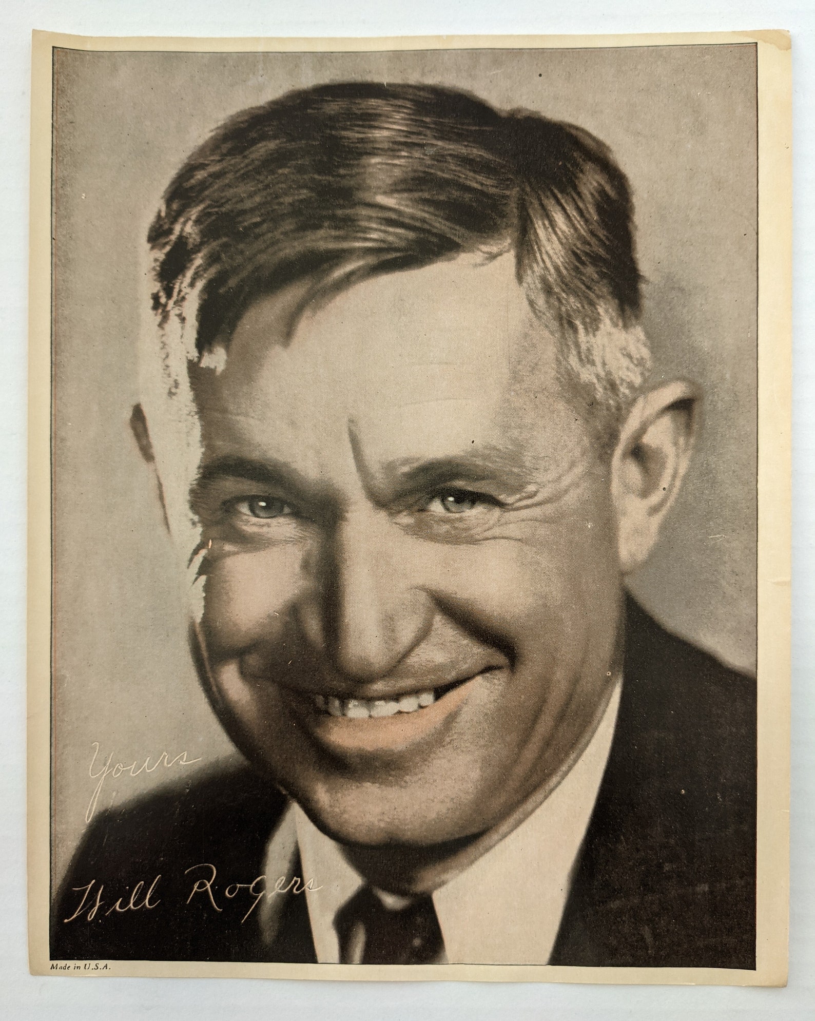 Will Rogers Signed Copy of a Color Publicity Photograph of Etsy
