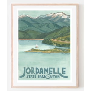 Jordanelle Travel Poster- Utah travel poster, Utah home décor, Utah art, vintage travel poster, Utah art print