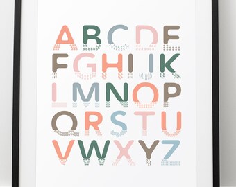 Alphabet Wall Art / Nursery Wall Art / ABC Illustration