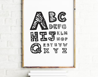 ABC Wall Art / Nursery Wall Art / Alphabet Illustration