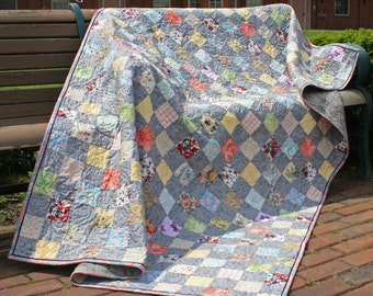 Quilt Twin XL  Dorm size, OOAK Handmade, boho college bedding. Ready to ship!