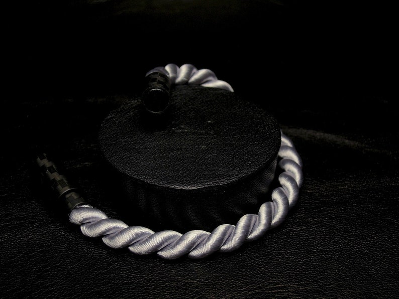 Silver Rope Bracelet Twisted Silver Bracelet Silver Rope Bracelet Silvery-Gray Twisted Cord Bracelet Carbon Bracelet