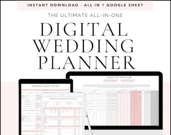 Il miglior pianificatore di nozze digitale / Modello di pianificatore di nozze su Google Sheet / Libro di pianificatore di nozze tutto in uno