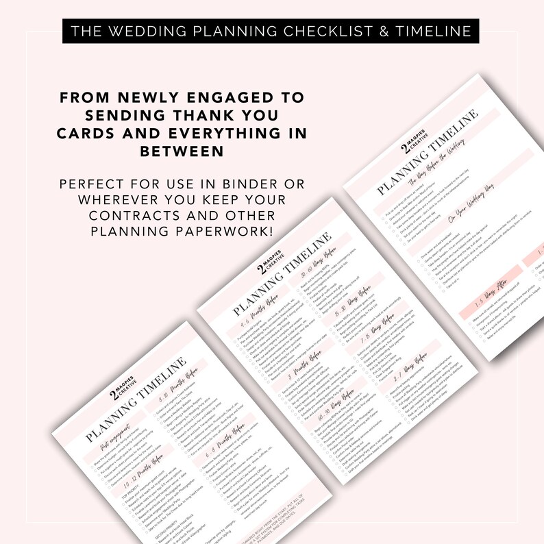 Wedding Planning Timeline & Checklist Wedding Planner Etsy