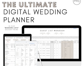 Wedding Planner digitale tutto in uno/Modello di pianificazione del matrimonio/Libro di Wedding Planner su Google Sheet